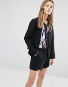 Greylin Krissa Pleated Back Blazer - Black