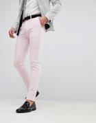 Asos Wedding Super Skinny Smart Pants In Pale Pink - Pink