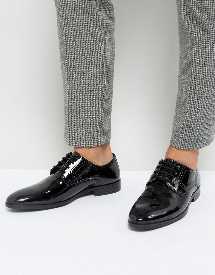 Silver Street Patent Plain Oxford - Black