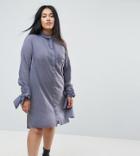 Asos Curve Washed Casual Shirt Dress - Gray