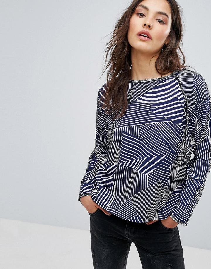 Oeuvre Printed Top - Blue