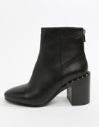 Asos Design Everett Leather Ankle Boots - Black
