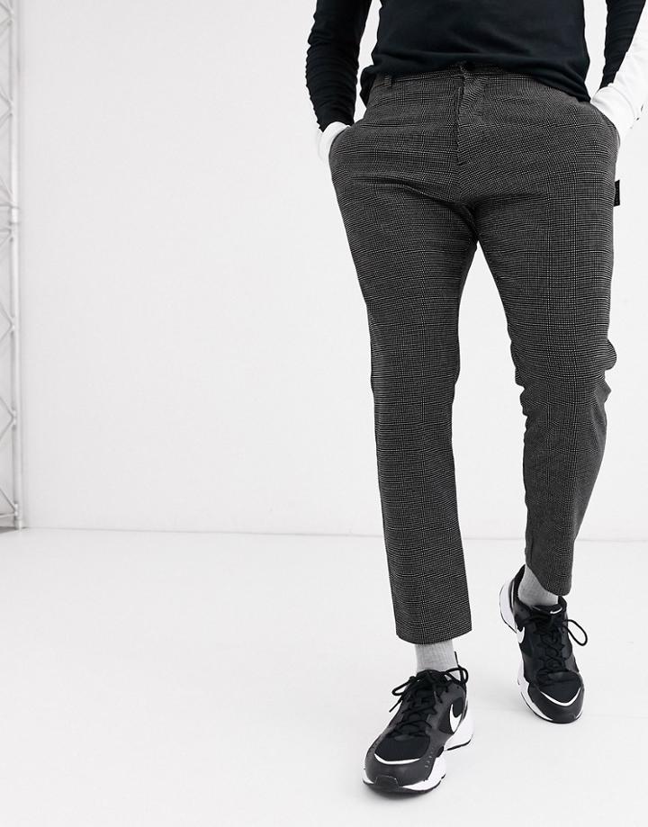 Hermano Tapered Pants In Dark Gray Check