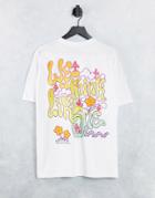 Pull & Bear Oversized T-shirt With Slogan Print In White