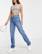 Asos Design 90's Straight Jean In Mid Blue