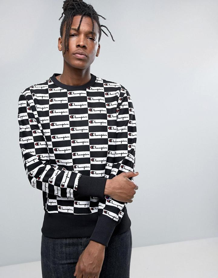 Champion Sweatshirt With Repeat Logo - Black