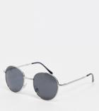 South Beach Minimal Foldable Sunglasses In Silver With Black Smoke Lens
