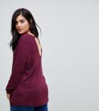 Junarose Dip Back Knit Sweater - Red