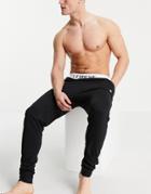 Le Breve Lounge Set Sweatpants In Black With White Band