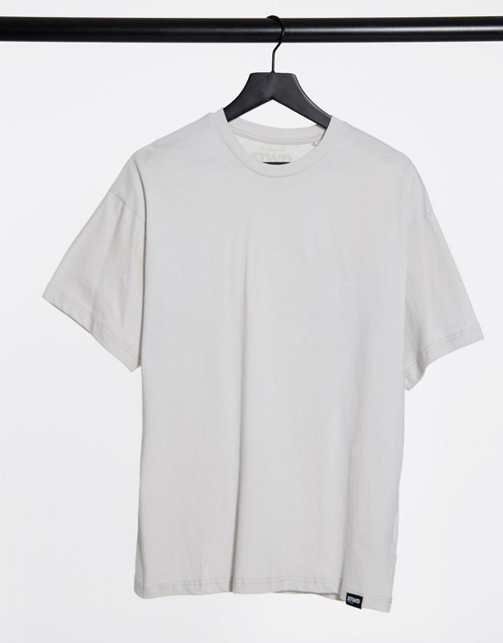 Pull & Bear Oversized T-shirt In Light Gray-grey