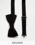 Reclaimed Vintage Velvet Bow Tie Black - Black