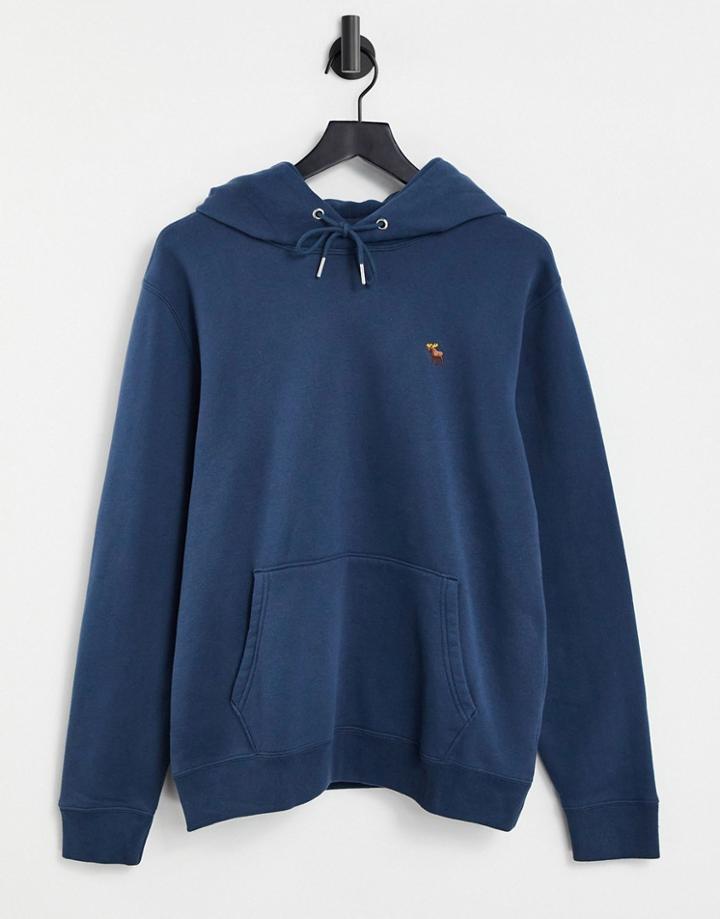 Abercrombie & Fitch Lifelike Icon Logo Overhead Hoodie In Navy