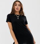Prettylittlething Basic T-shirt Dress In Black - Black