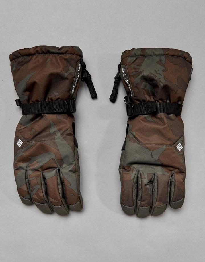 Columbia Whirlibird Ski Glove Waterproof In Dark Gray Camo - Gray
