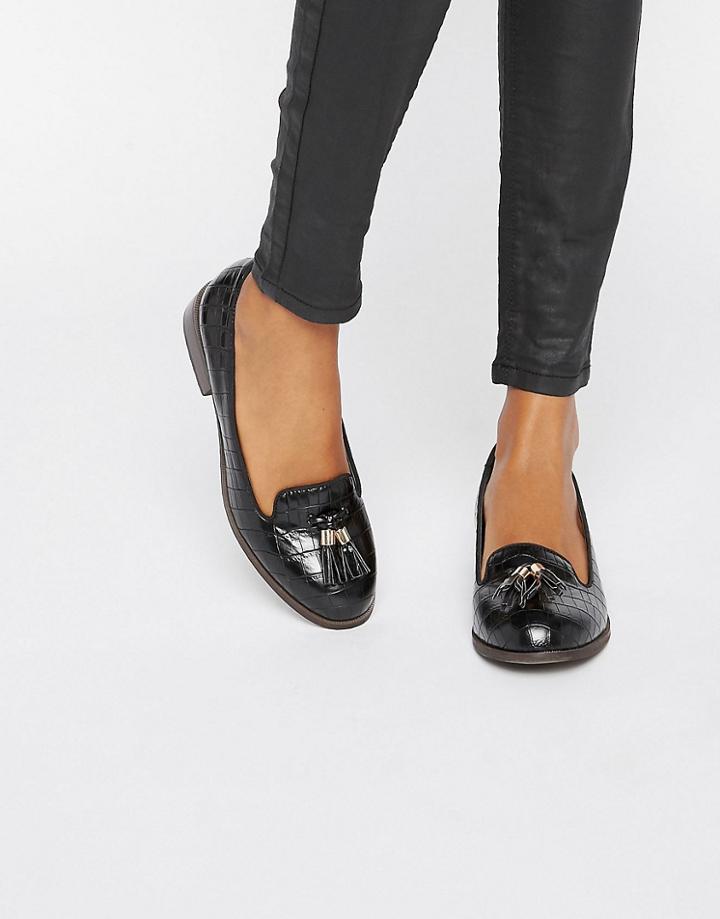 Miss Kg Flat Tassle Loafers - Black