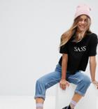 Asos Petite T-shirt With Sass Print - Black