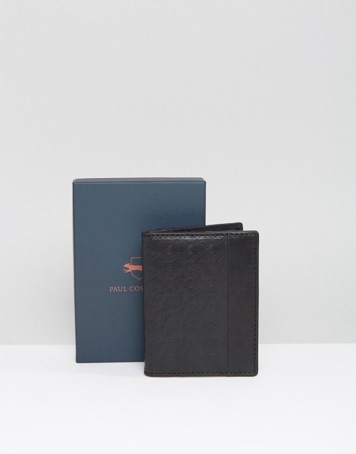 Paul Costelloe Leather Credit Card Wallet In Black - Black