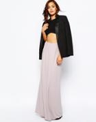 Asos Maxi Skirt With Front Layer Panel - Mink