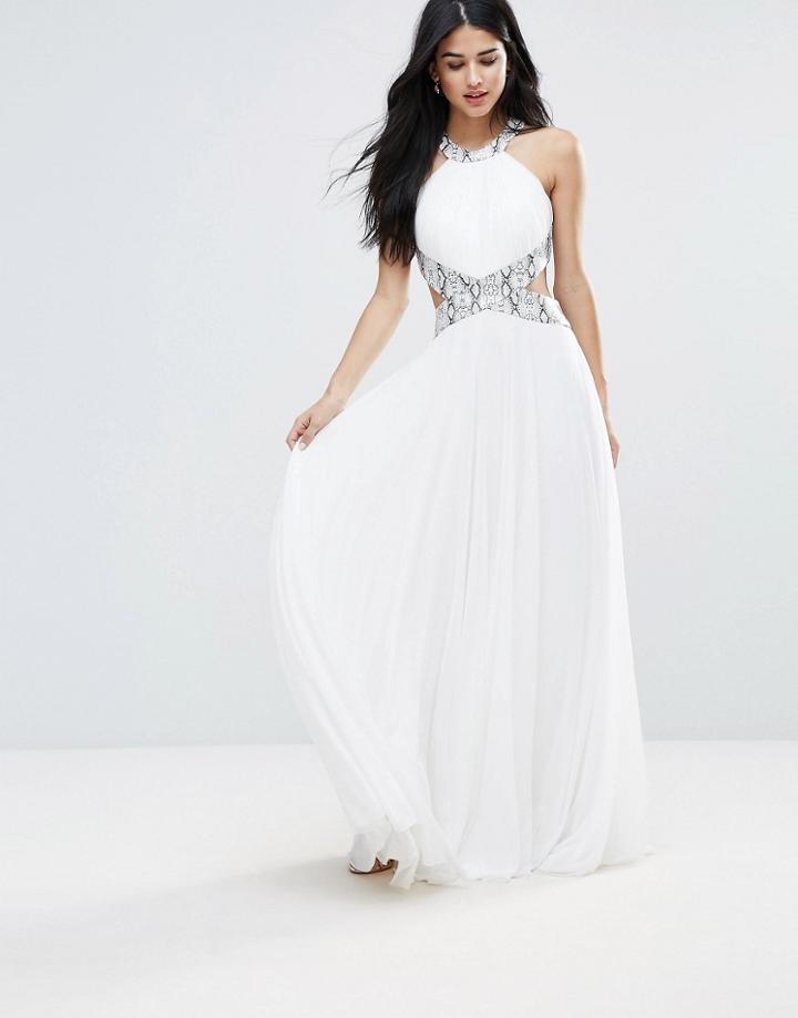 Forever Unique Cut Out Maxi Dress - White