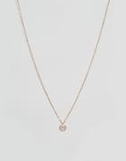 New Look Plated Crystal Pendant Necklace - Beige