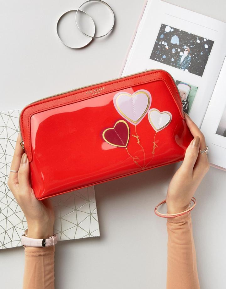 Ted Baker Heart Applique Toiletry Bag - Orange