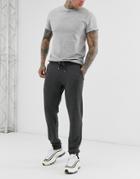 Asos Design Tapered Sweatpants In Charcoal-gray