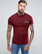 Fred Perry Tipped Pocket T-shirt In Red - Red