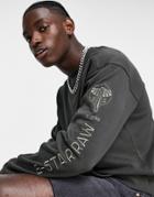 G-star Sleeve Graphic Pocket Sweatshirt In Gray-grey