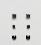 Designb Geometric Stud Earrings In 3 Pack Exclusive To Asos - Silver
