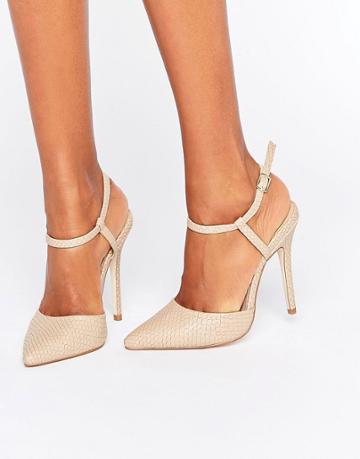 London Rebel 2 Part Court Shoe - Beige