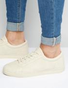 Asos Lace Up Trainers In Stone - Stone