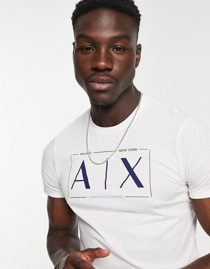 Armani Exchange Outline Ax Print T-shirt In White
