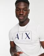 Armani Exchange Outline Ax Print T-shirt In White
