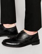 Lambretta Brogue Shoes In Black Leather - Black
