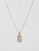 Chained & Able St. Christopher Mini Tag Necklace In Gold - Gold