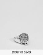 Asos Sterling Silver Lion Ring - Silver