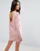 Asos Mini Dress With Cowl Back - Pink