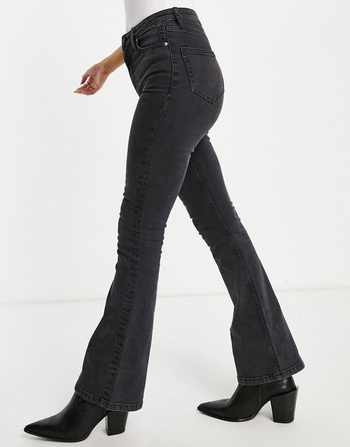 Miss Selfridge Lizzie High Waist Flare Jean In Black