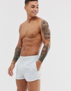 Asos Design Swim Short In Pale Blue Super Short Length