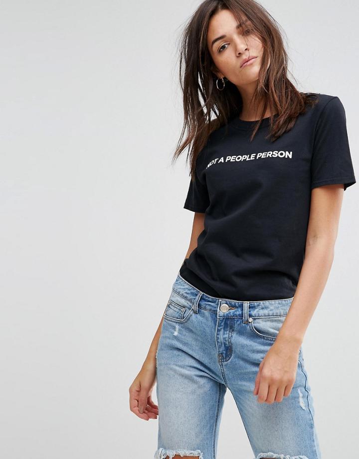 Adolescent Clothing Not A People Person T-shirt - Black
