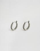 Asos Wrap Hoop Earrings In Burnished Silver - Silver