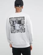 Asos Oversized Sweatshirt With Nyc Gothic Print - Gray