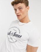 Jack & Jones Originals Round Logo T-shirt In White