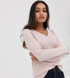 Vero Moda Petite V Neck Knitted Sweater In Pink - Pink