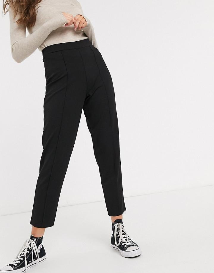 Asos Design Crepe Peg Pants With Pintucks-black
