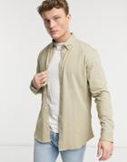 Selected Homme Jersey Shirt In Beige-neutral