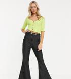 Another Reason 90's Flare Pants In Pin Stripe With Chain Detail Waist-multi