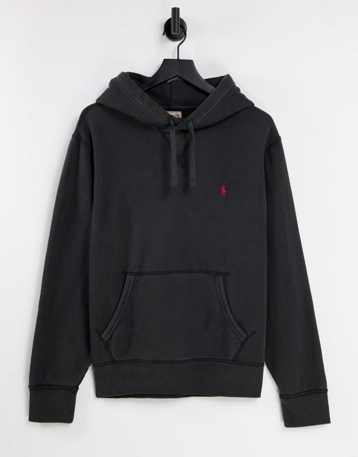 Polo Ralph Lauren Icon Logo Hoodie In Black