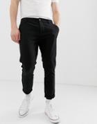 Asos Design Skinny Cropped Chinos In Black - Black