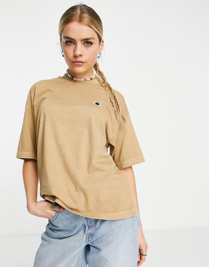 Carhartt Wip Nelson Boxy T-shirt In Dusty Beige-orange